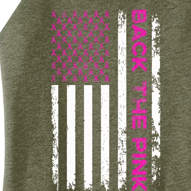 Back The Pink Breast Cancer Awareness Flag Women’s Perfect Tri Rocker Tank