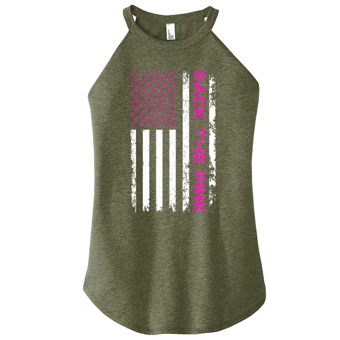 Back The Pink Breast Cancer Awareness Flag Women’s Perfect Tri Rocker Tank