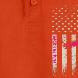 Back The Pink Breast Cancer Awareness Flag Dry Zone Grid Performance Polo