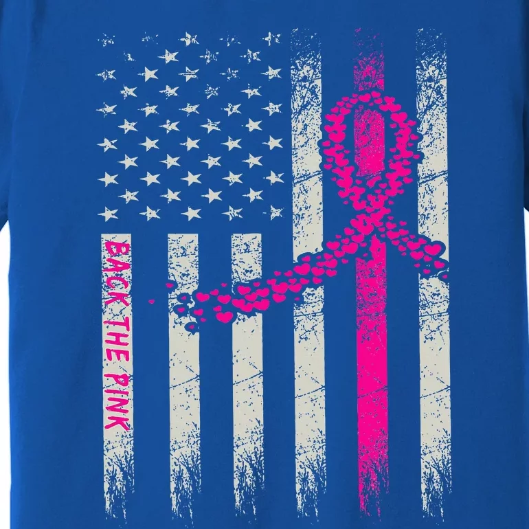 Back The Pink Breast Cancer Awareness Flag Premium T-Shirt