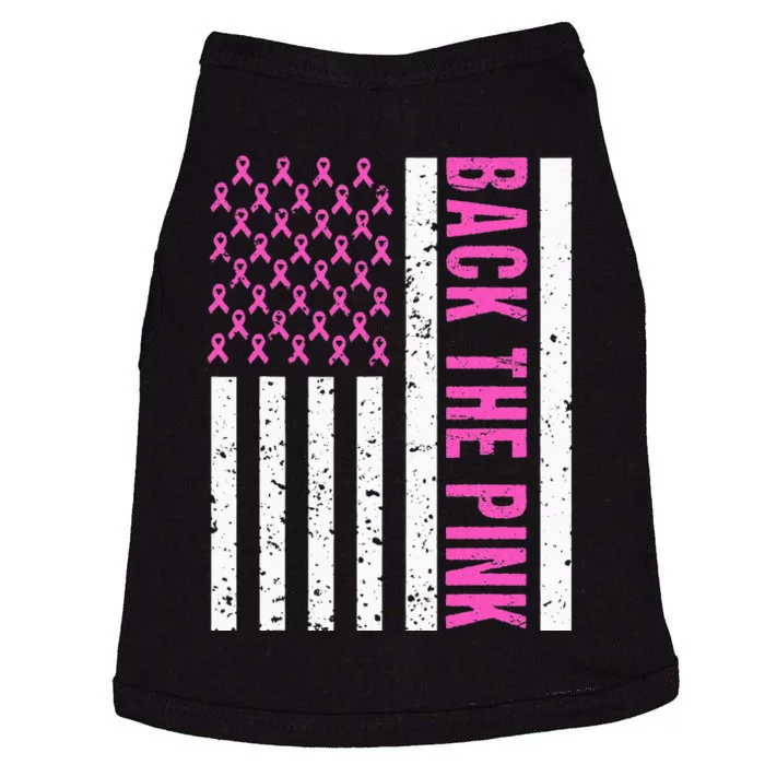 Back The Pink Breast Cancer Awareness Flag Doggie Tank