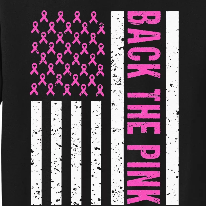 Back The Pink Breast Cancer Awareness Flag Sweatshirt