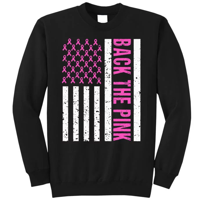 Back The Pink Breast Cancer Awareness Flag Sweatshirt