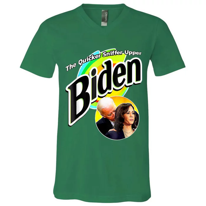 Biden The Quicker Sniffer Upper V-Neck T-Shirt