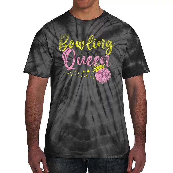 Bowling Team Queen Gift Bowling Tie-Dye T-Shirt