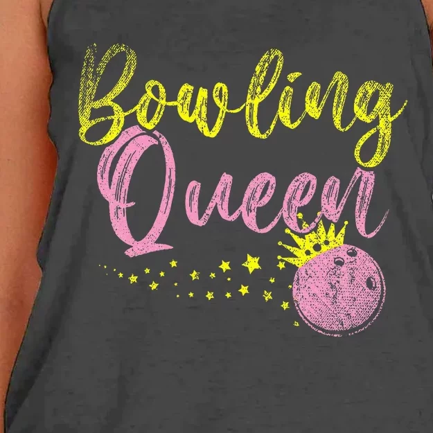 Bowling Team Queen Gift Bowling Women's Knotted Racerback Tank