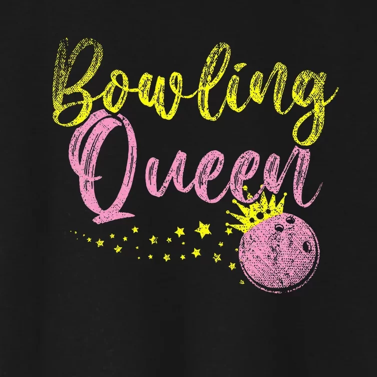 Bowling Team Queen Gift Bowling Women's Crop Top Tee