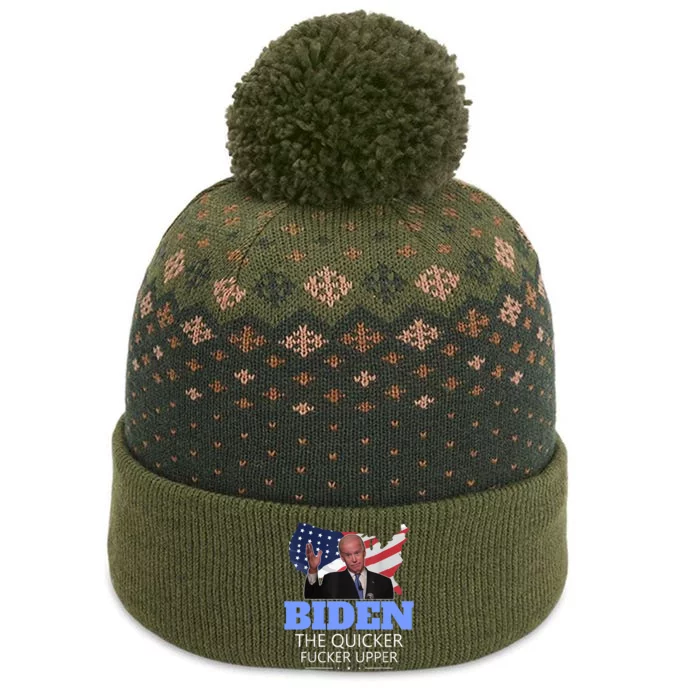 Biden The Quicker Fucker Upper Political The Baniff Cuffed Pom Beanie