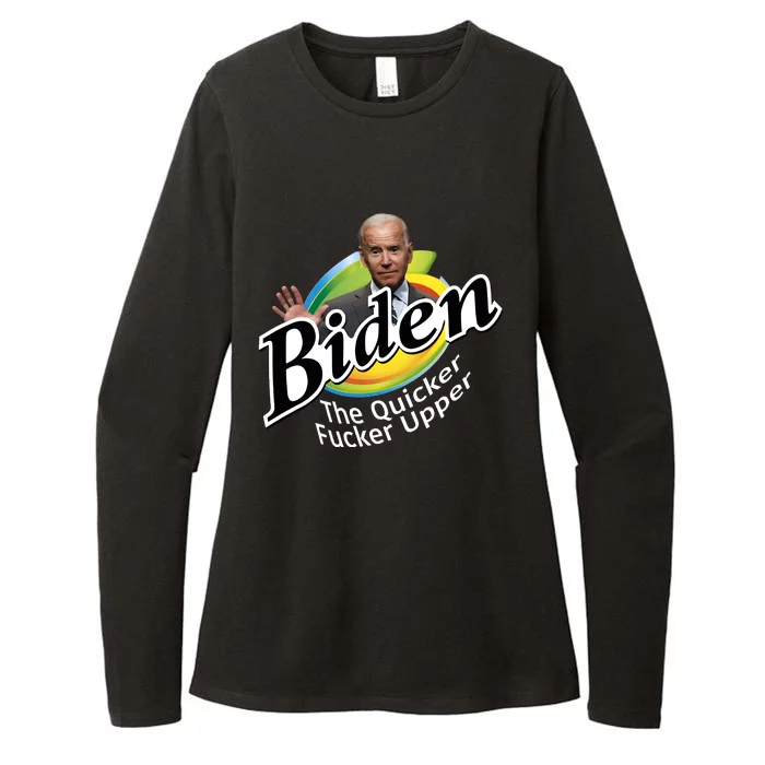 Biden The Quicker Fucker Upper Fjb Anti Biden Political Republican Womens CVC Long Sleeve Shirt