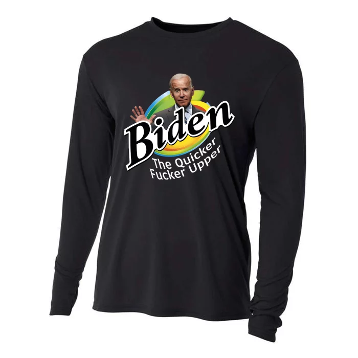 Biden The Quicker Fucker Upper Fjb Anti Biden Political Republican Cooling Performance Long Sleeve Crew