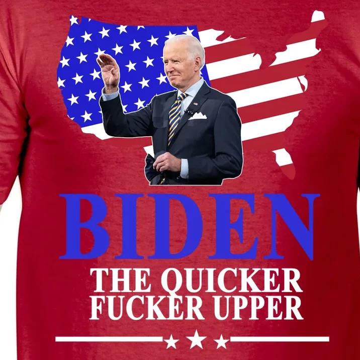 Biden The Quicker Fucker Upper American Flag Design Comfort Colors T-Shirt