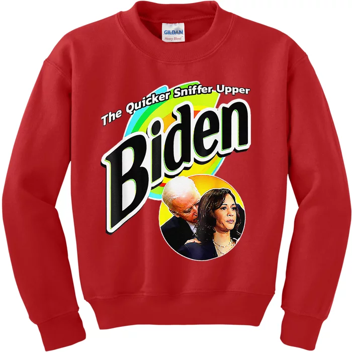 Biden The Quicker Sniffer Upper Funny Kids Sweatshirt