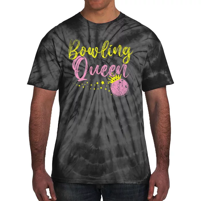 Bowling Team Queen Women Gift Bowling Tie-Dye T-Shirt