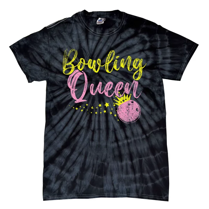 Bowling Team Queen Women Gift Bowling Tie-Dye T-Shirt