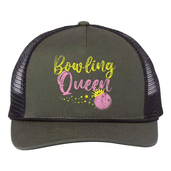 Bowling Team Queen Women Gift Bowling Retro Rope Trucker Hat Cap