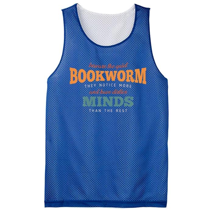 Beware The Quiet Bookworm Meaningful Gift Mesh Reversible Basketball Jersey Tank