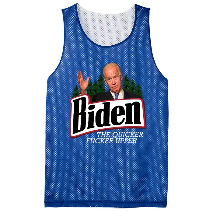 Biden The Quicker Fucker Upper Mesh Reversible Basketball Jersey Tank