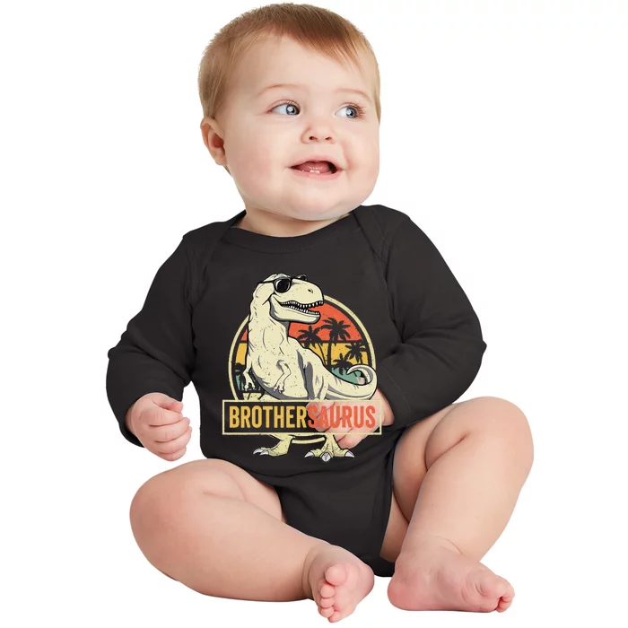 Brothersaurus T rex Dinosaur Brother Saurus Family Matching Baby Long Sleeve Bodysuit