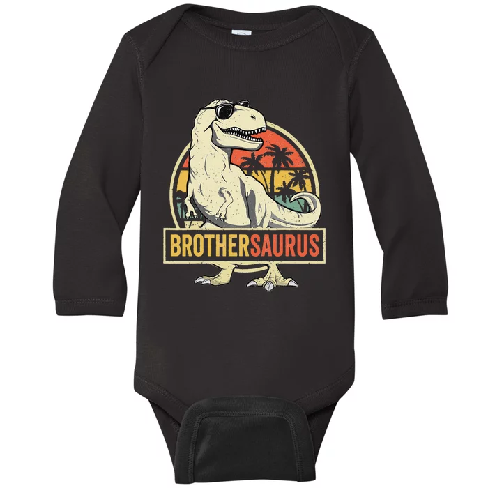 Brothersaurus T rex Dinosaur Brother Saurus Family Matching Baby Long Sleeve Bodysuit