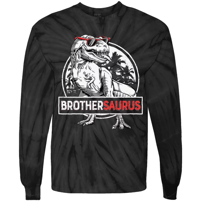 Brothersaurus T rex Dinosaur Brother Saurus Family Matching Tie-Dye Long Sleeve Shirt