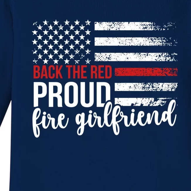 Back The Red Fire Friend Of A Firefighter Friend Great Gift Baby Long Sleeve Bodysuit