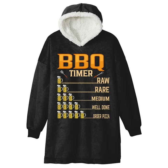 BBQ Timer Raw Rare Medium Well Done Grill Lovers Hooded Wearable Blanket