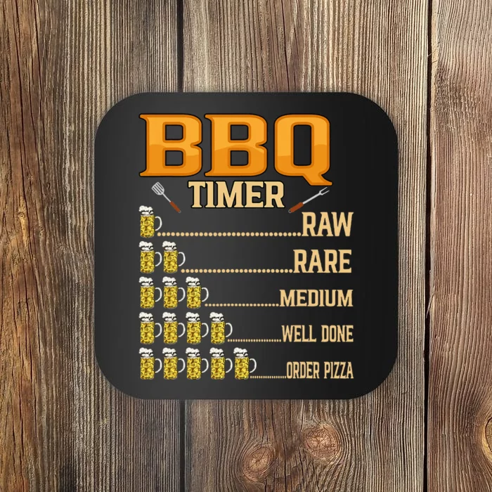 BBQ Timer Raw Rare Medium Well Done Grill Lovers Coaster