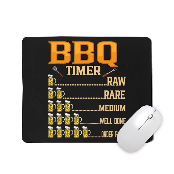 BBQ Timer Raw Rare Medium Well Done Grill Lovers Mousepad