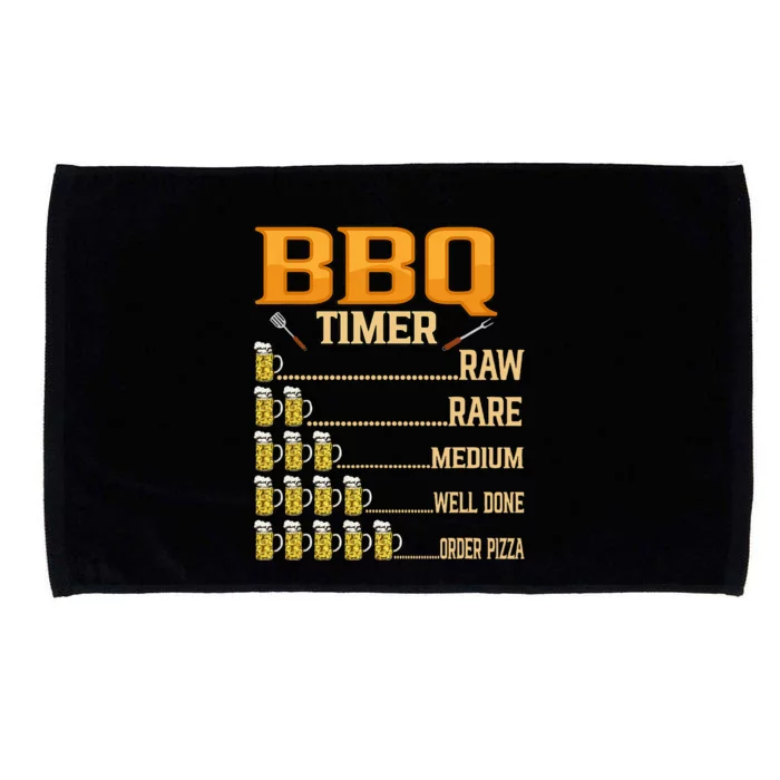 BBQ Timer Raw Rare Medium Well Done Grill Lovers Microfiber Hand Towel