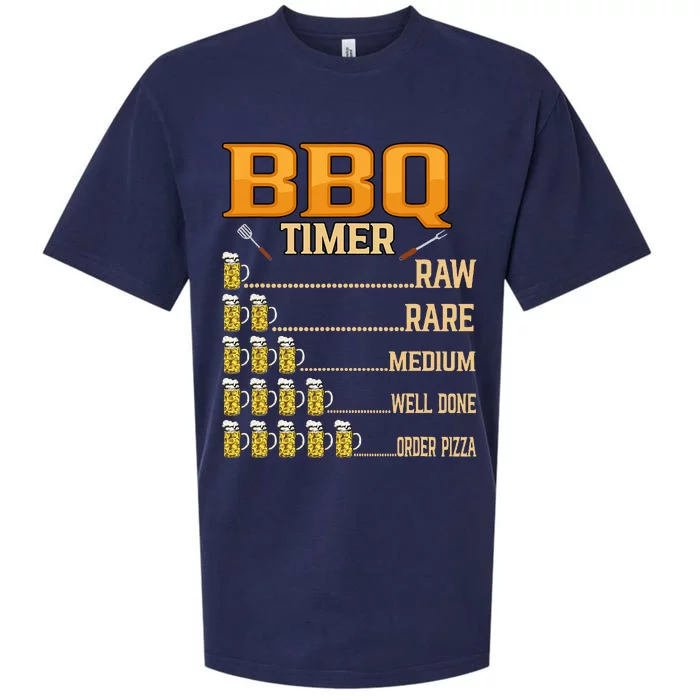 BBQ Timer Raw Rare Medium Well Done Grill Lovers Sueded Cloud Jersey T-Shirt