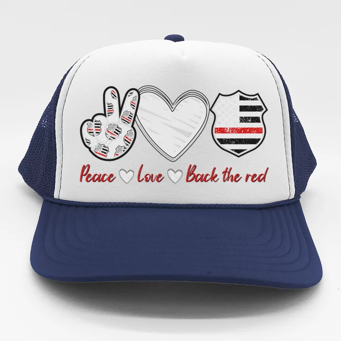 Back The Red Firefighter Wife Proud Fire Wife Gift Trucker Hat