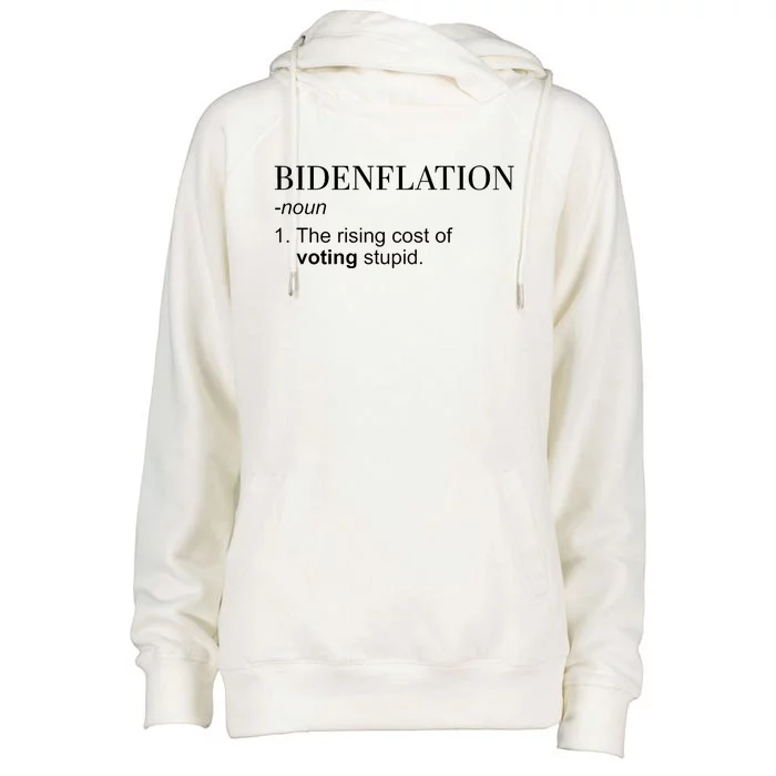 Bidenflation The Rising Cost Of Voting Stupid Biden Flation Womens Funnel Neck Pullover Hood