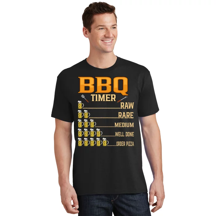 BBQ Timer Raw Rare Medium Well Done Grill Lovers T-Shirt