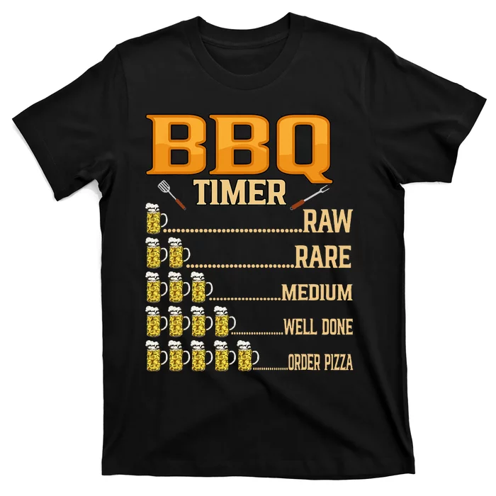 BBQ Timer Raw Rare Medium Well Done Grill Lovers T-Shirt