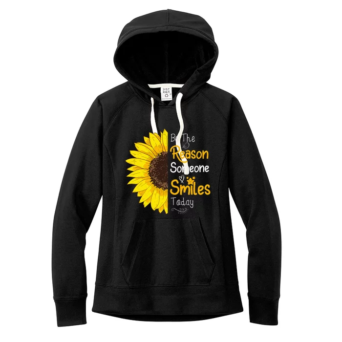 Be The Reason Someone Smiles Today Sunflower Inspirational Women's Fleece Hoodie