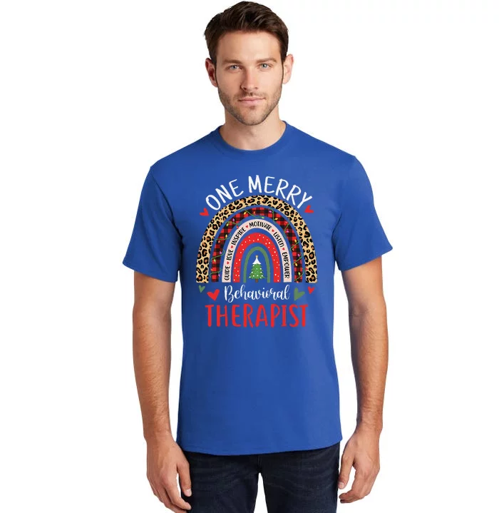 Behavioral Therapist Rainbow Christmas ABA Therapy Tall T-Shirt