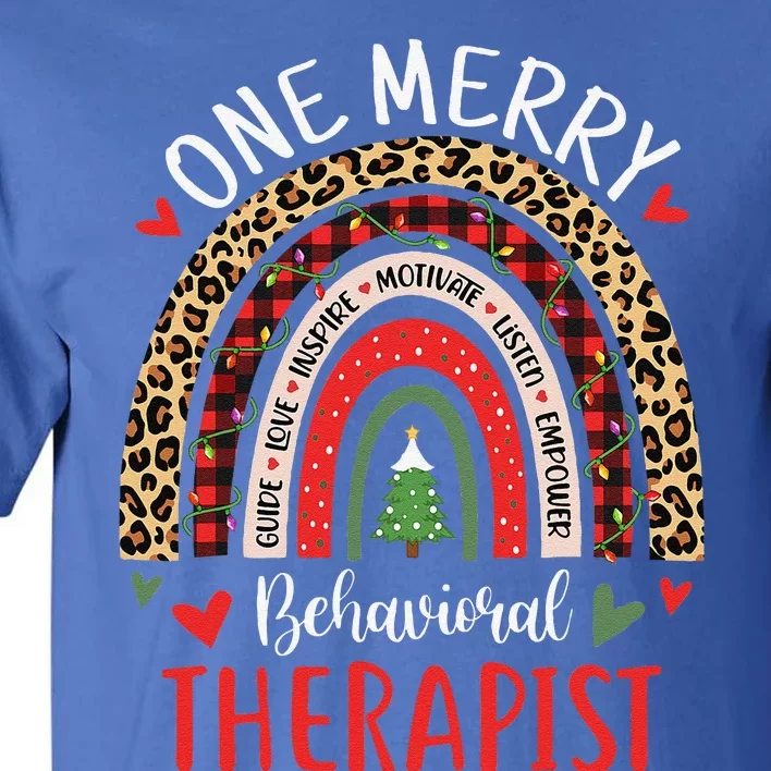 Behavioral Therapist Rainbow Christmas ABA Therapy Tall T-Shirt