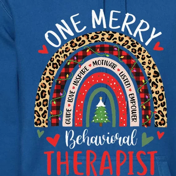 Behavioral Therapist Rainbow Christmas ABA Therapy Premium Hoodie