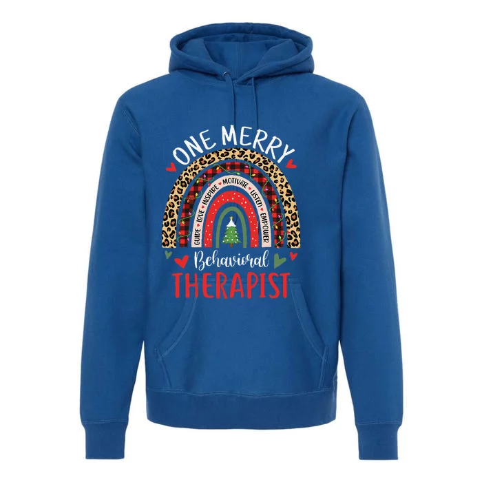 Behavioral Therapist Rainbow Christmas ABA Therapy Premium Hoodie