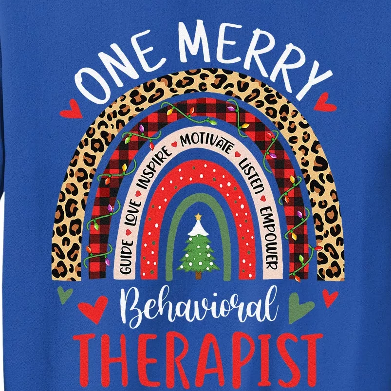 Behavioral Therapist Rainbow Christmas ABA Therapy Tall Sweatshirt