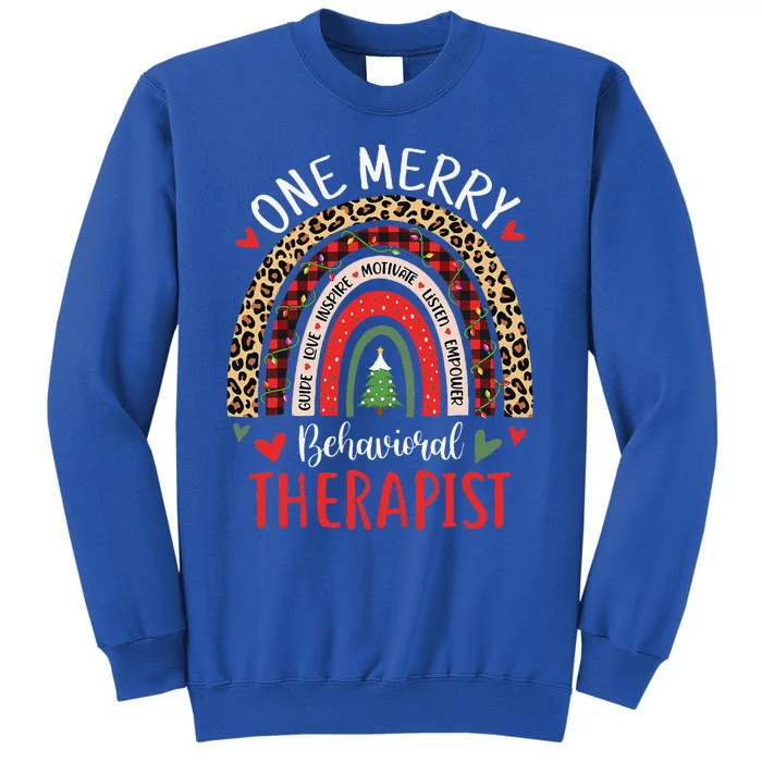 Behavioral Therapist Rainbow Christmas ABA Therapy Tall Sweatshirt