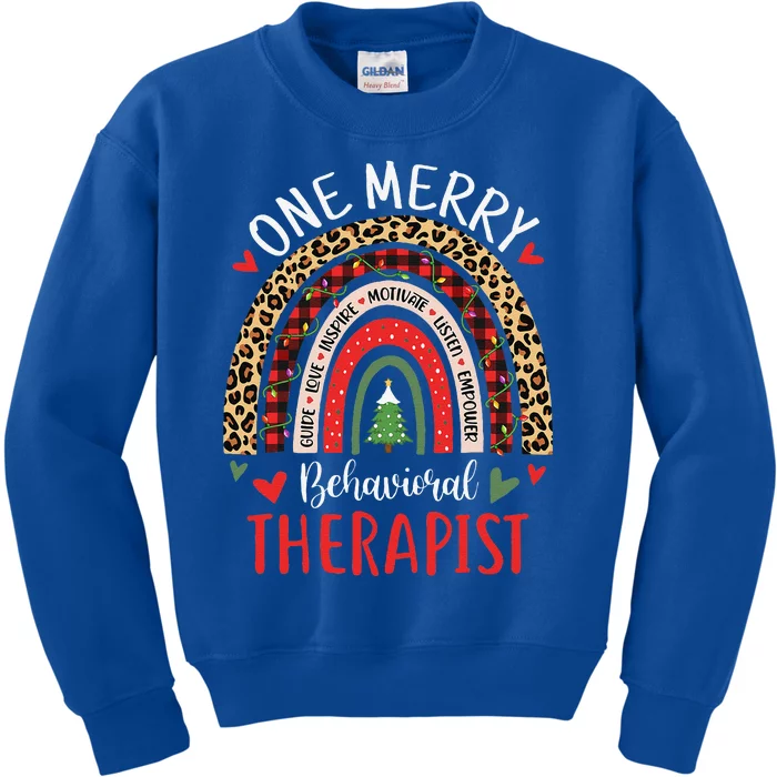 Behavioral Therapist Rainbow Christmas ABA Therapy Kids Sweatshirt