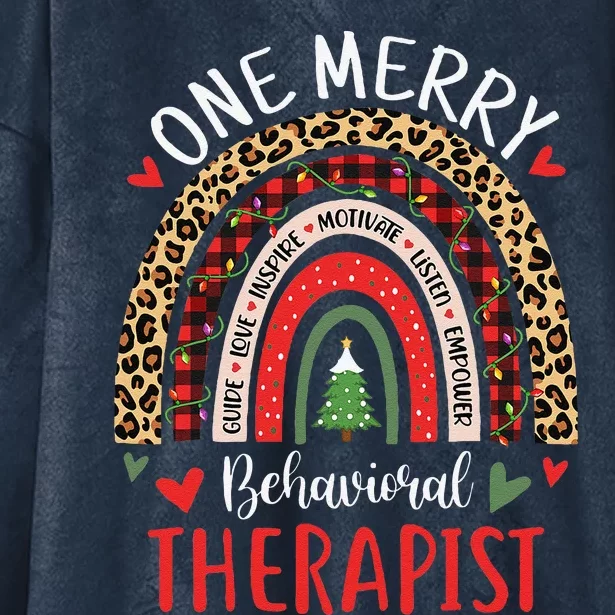 Behavioral Therapist Rainbow Christmas ABA Therapy Hooded Wearable Blanket