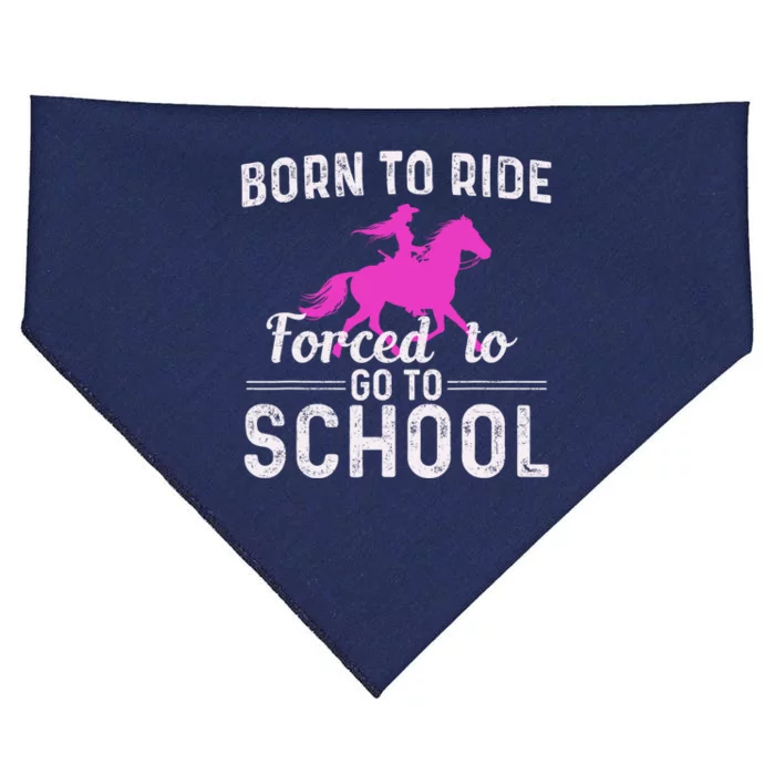 Born To Ride Forced To Go To School Funny Gift USA-Made Doggie Bandana