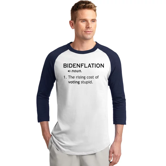 Bidenflation The Rising Cost Of Voting Stupid Baseball Sleeve Shirt