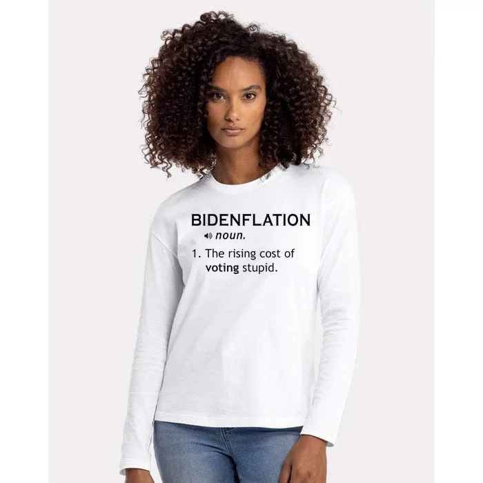 Bidenflation The Rising Cost Of Voting Stupid Womens Cotton Relaxed Long Sleeve T-Shirt