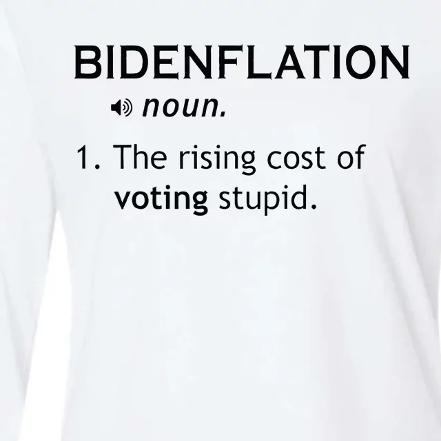 Bidenflation The Rising Cost Of Voting Stupid Womens Cotton Relaxed Long Sleeve T-Shirt