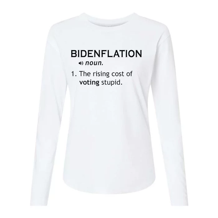 Bidenflation The Rising Cost Of Voting Stupid Womens Cotton Relaxed Long Sleeve T-Shirt