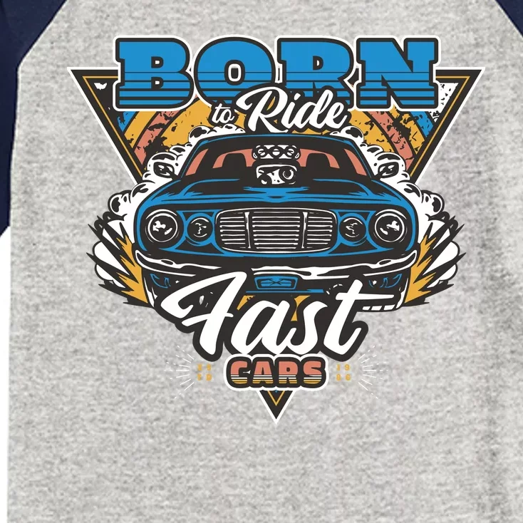 Born To Ride Fast Cars Kids Colorblock Raglan Jersey