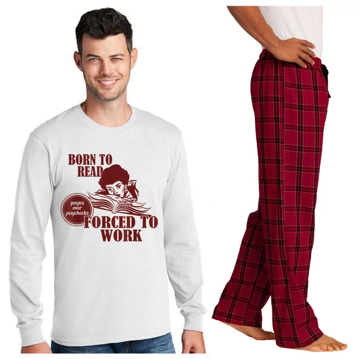 Born To Read Forced To Work Bookish Long Sleeve Pajama Set